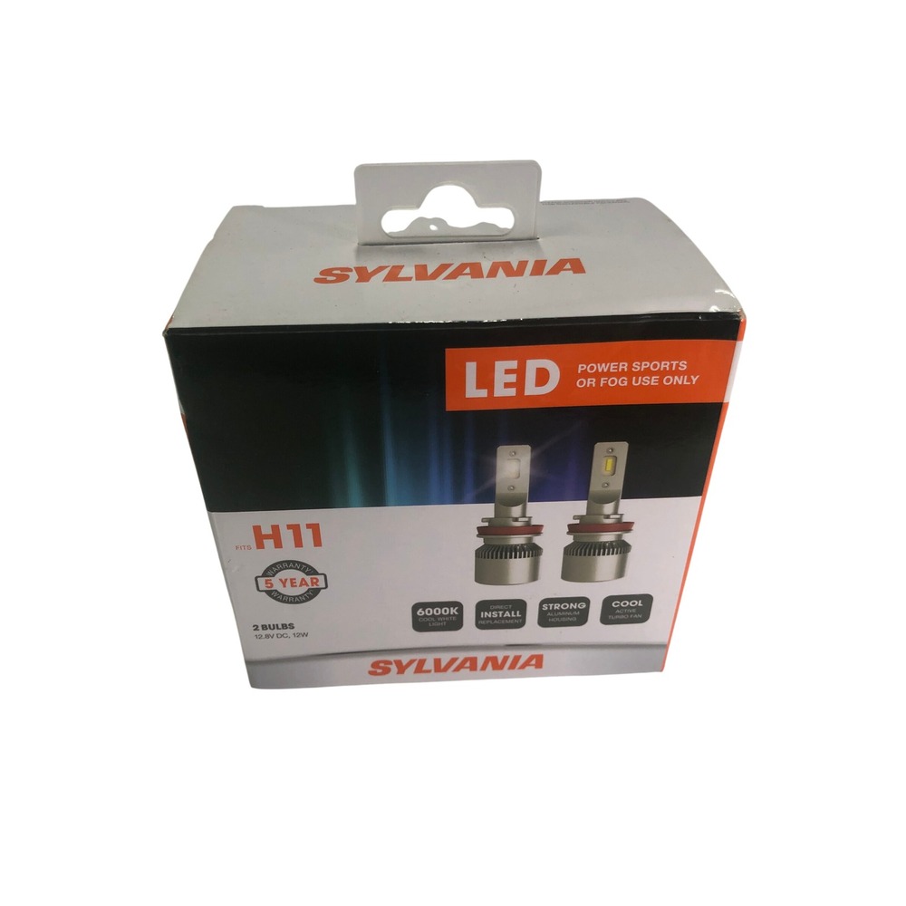 H11 LED Fog Light Power Sports Bulbs 6000K Cool White 2 Pack 12.8V 12W